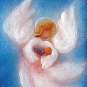 63. Cradling blue angel