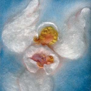 87. Cradling blue angel